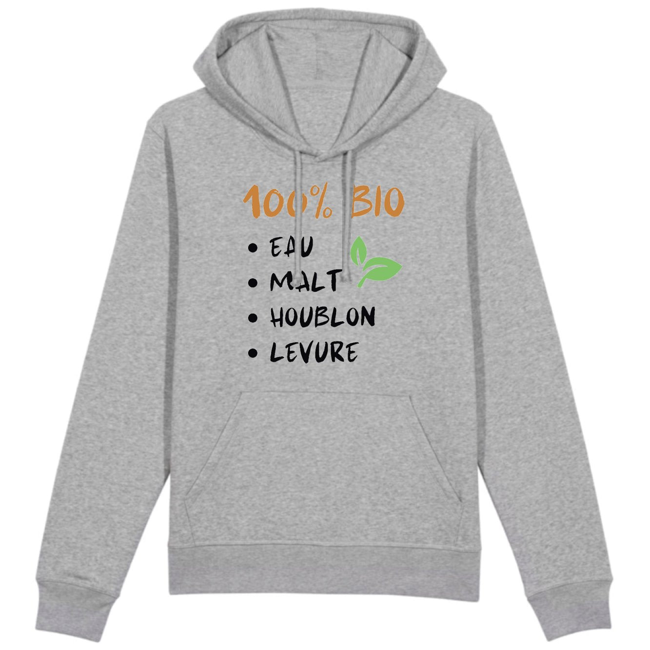 Sweat Capuche Adulte 100% bio eau malt houblon levure