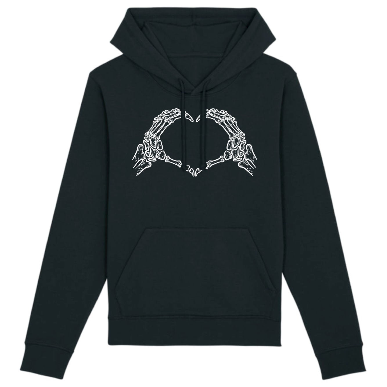 Sweat Capuche Adulte Coeur mains squelette