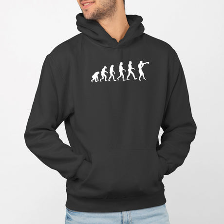 Sweat Capuche Adulte Évolution boxe Noir