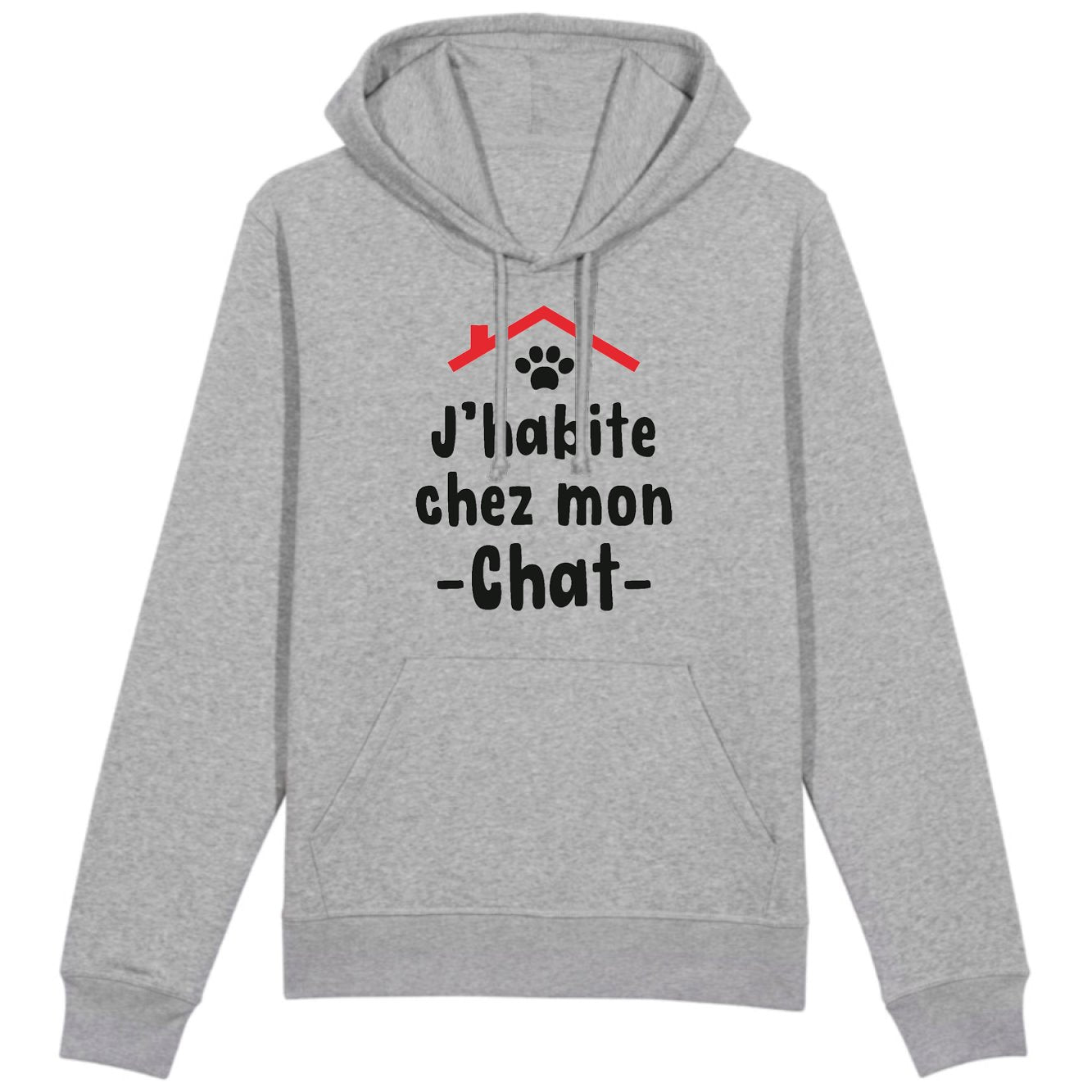 Sweat Capuche Adulte J'habite chez mon chat