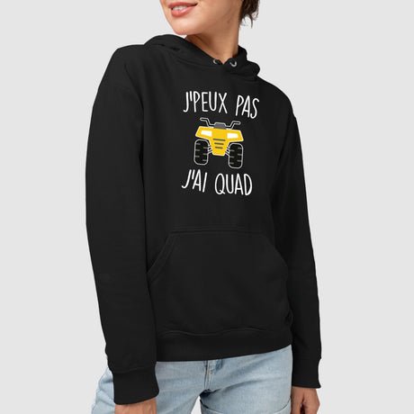 Sweat Capuche Adulte J'peux pas j'ai quad Noir