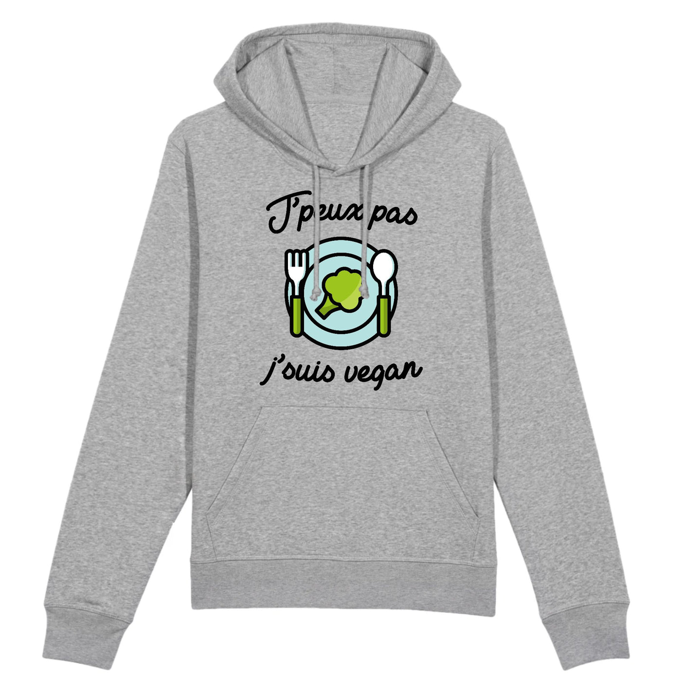 Sweat Capuche Adulte J'peux pas j'suis vegan