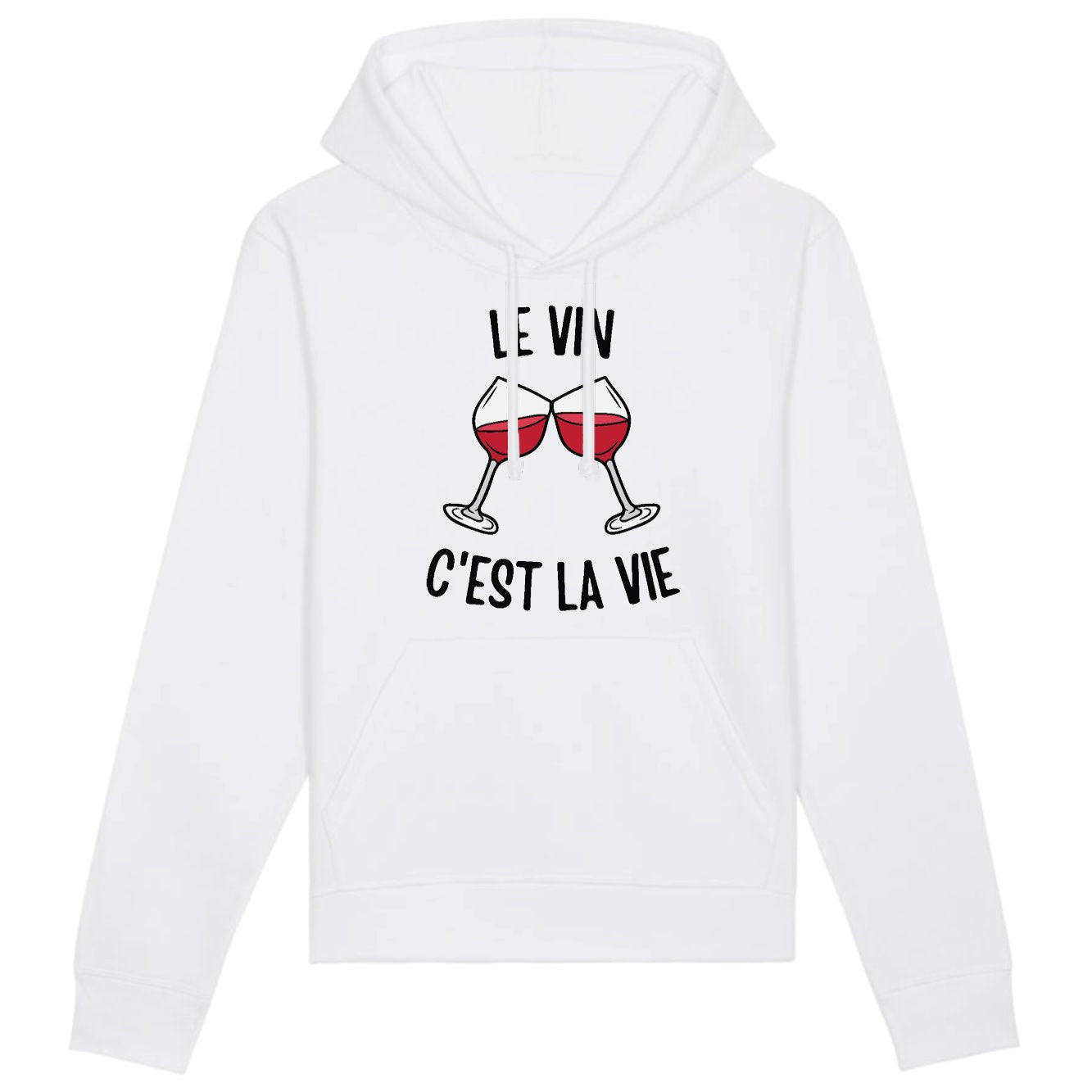 Sweat Capuche Adulte Le vin c'est la vie
