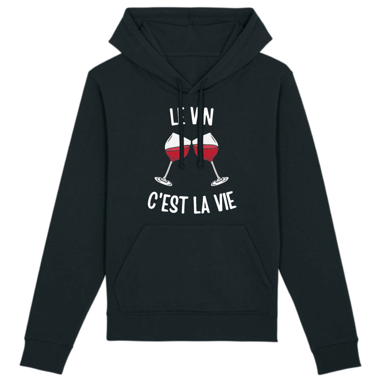Sweat Capuche Adulte Le vin c'est la vie