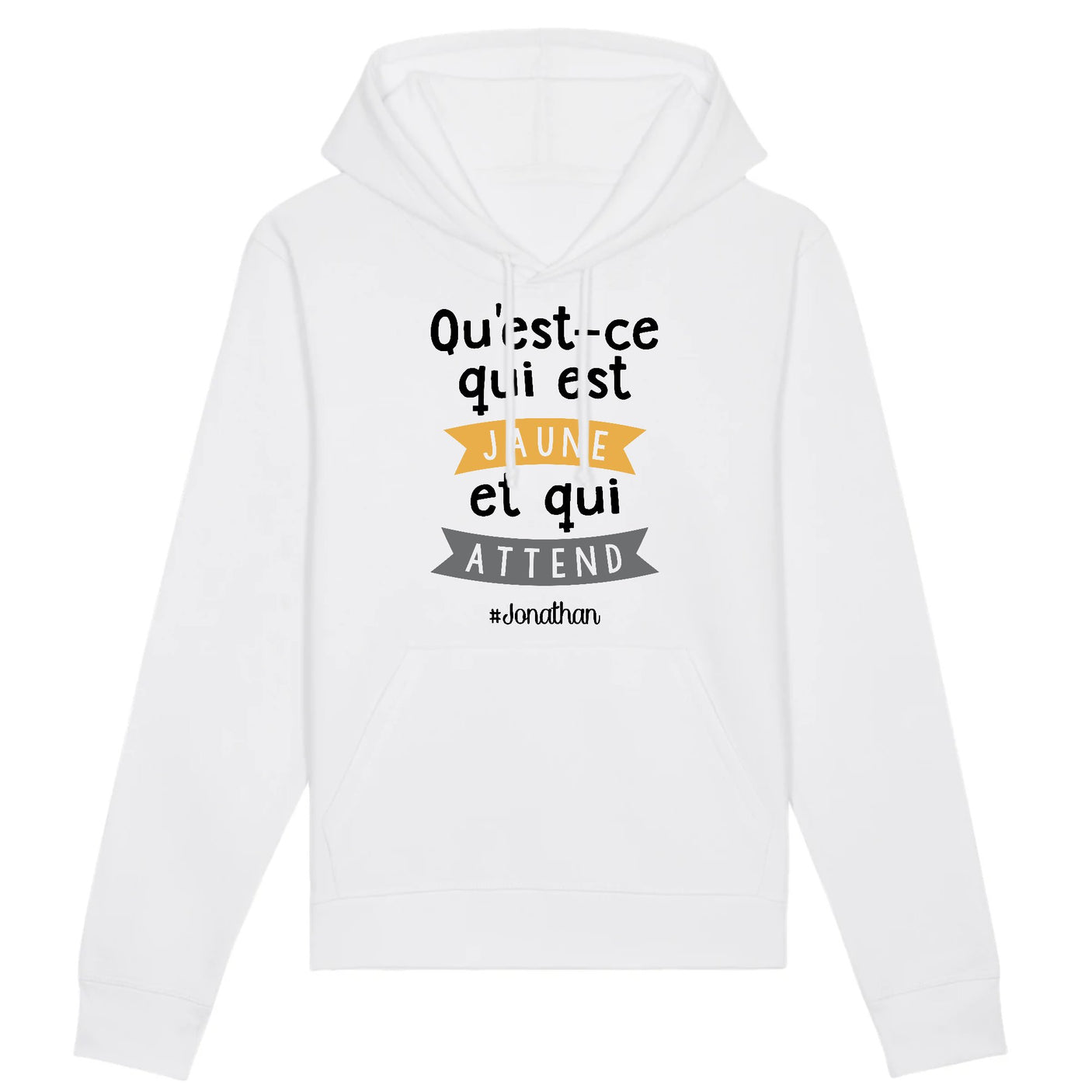 Sweat Capuche Adulte Qu'est-ce qui est jaune Jonathan