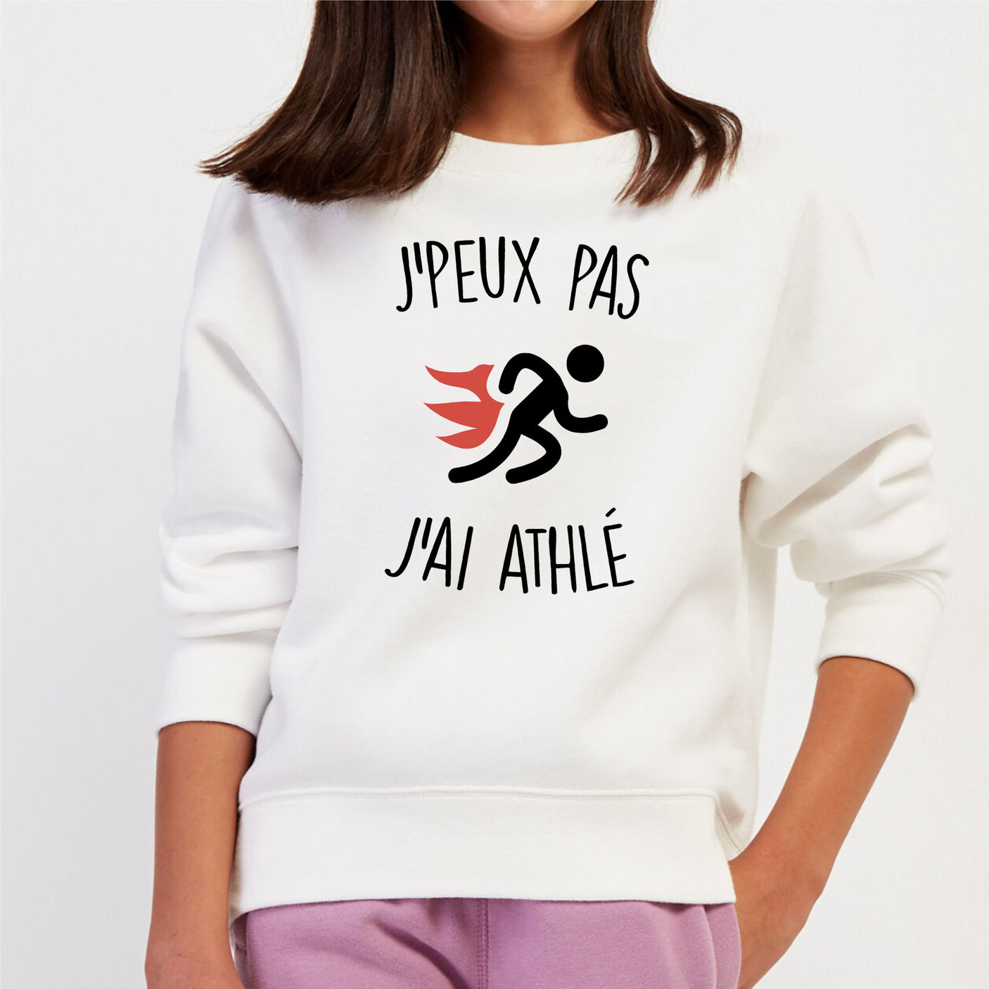Sweat Enfant J'peux pas j'ai athlé Blanc