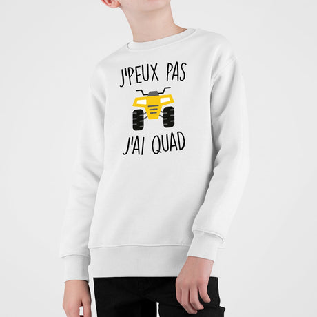 Sweat Enfant J'peux pas j'ai quad Blanc