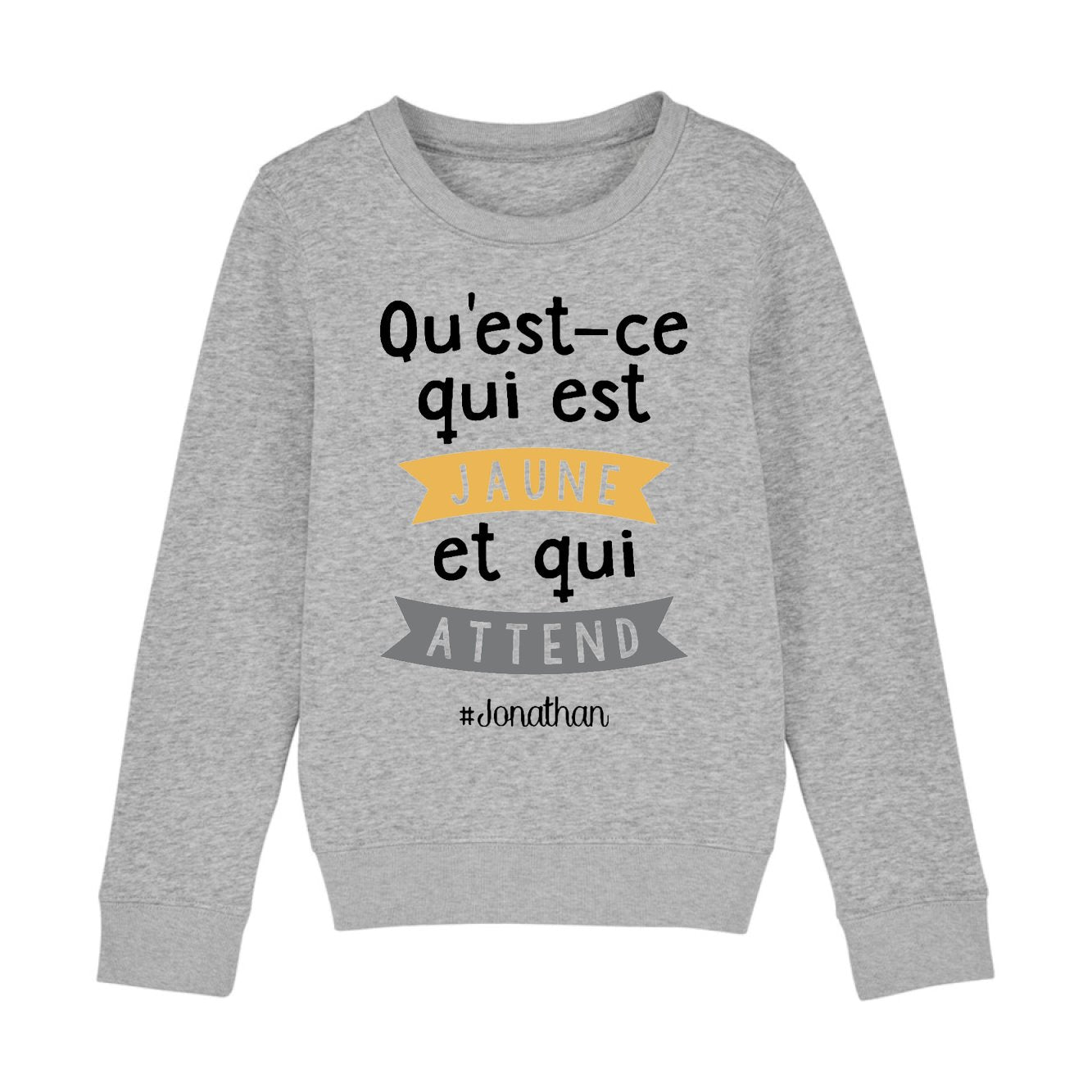 Sweat Enfant Qu'est-ce qui est jaune Jonathan