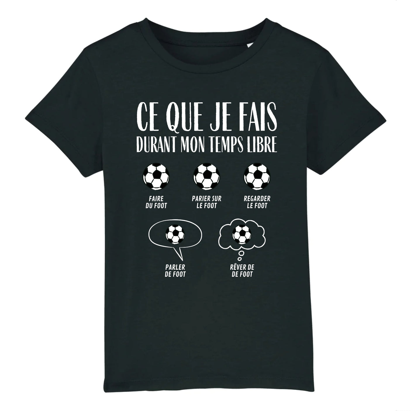 T-Shirt Enfant Ce que je fais durant mon temps libre Foot