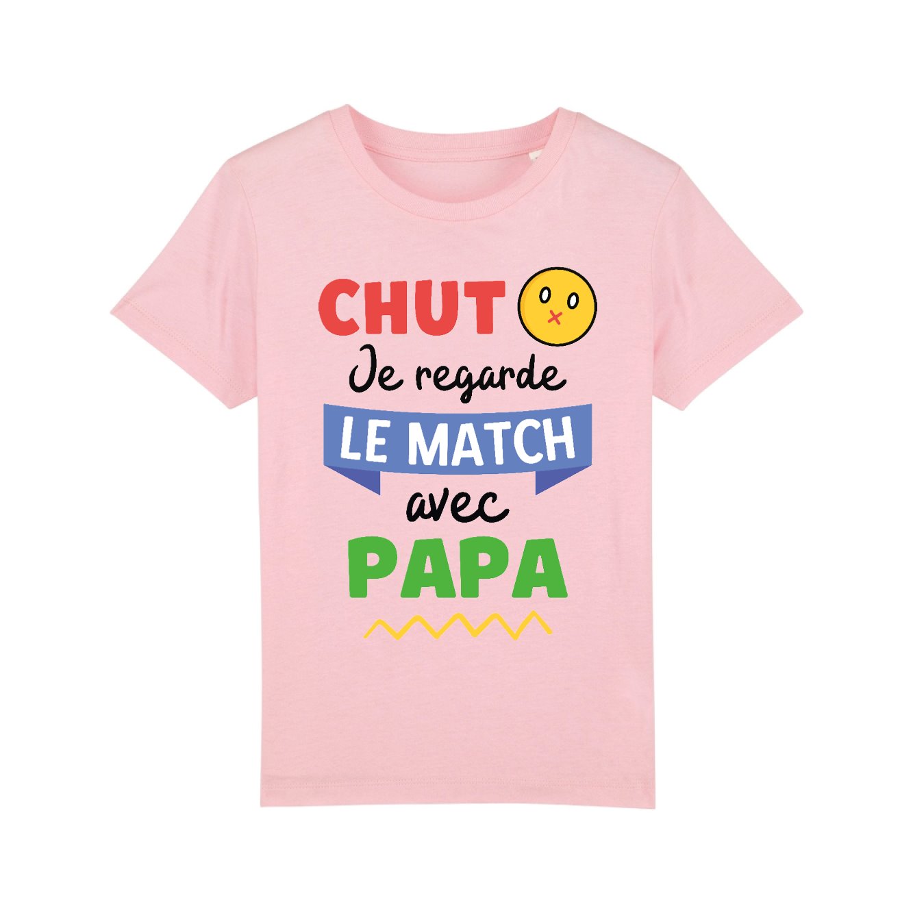 T-Shirt Enfant Chut je regarde le match avec papa