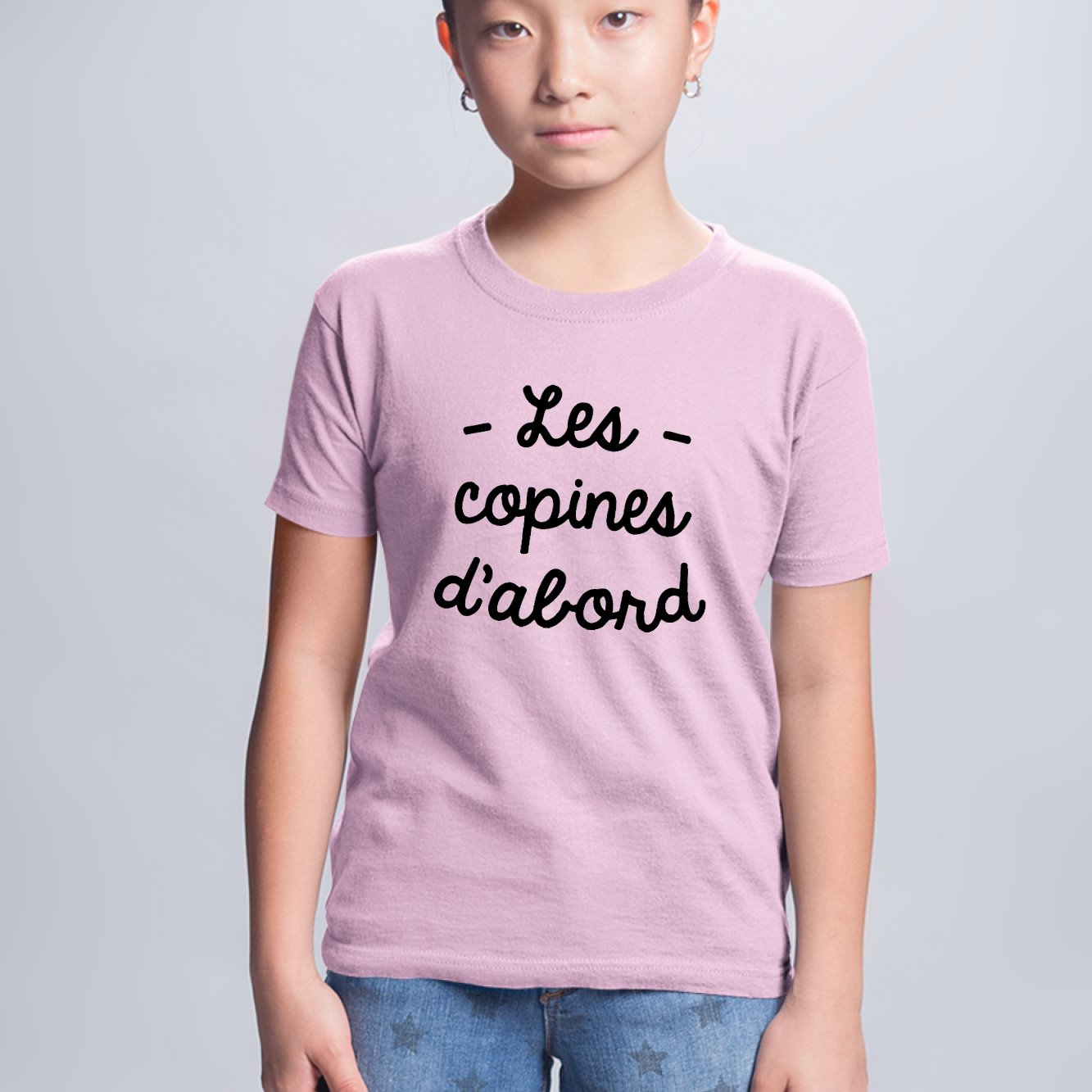 T-Shirt Enfant Les copines d'abord Rose