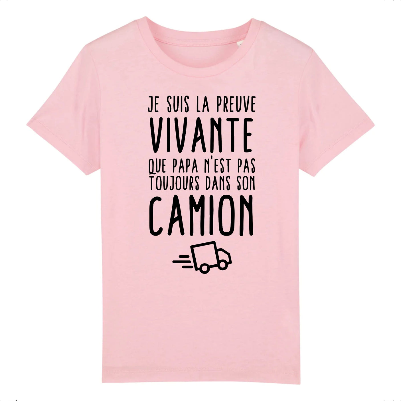 T-Shirt Enfant Preuve que papa n'est pas toujours dans son camion