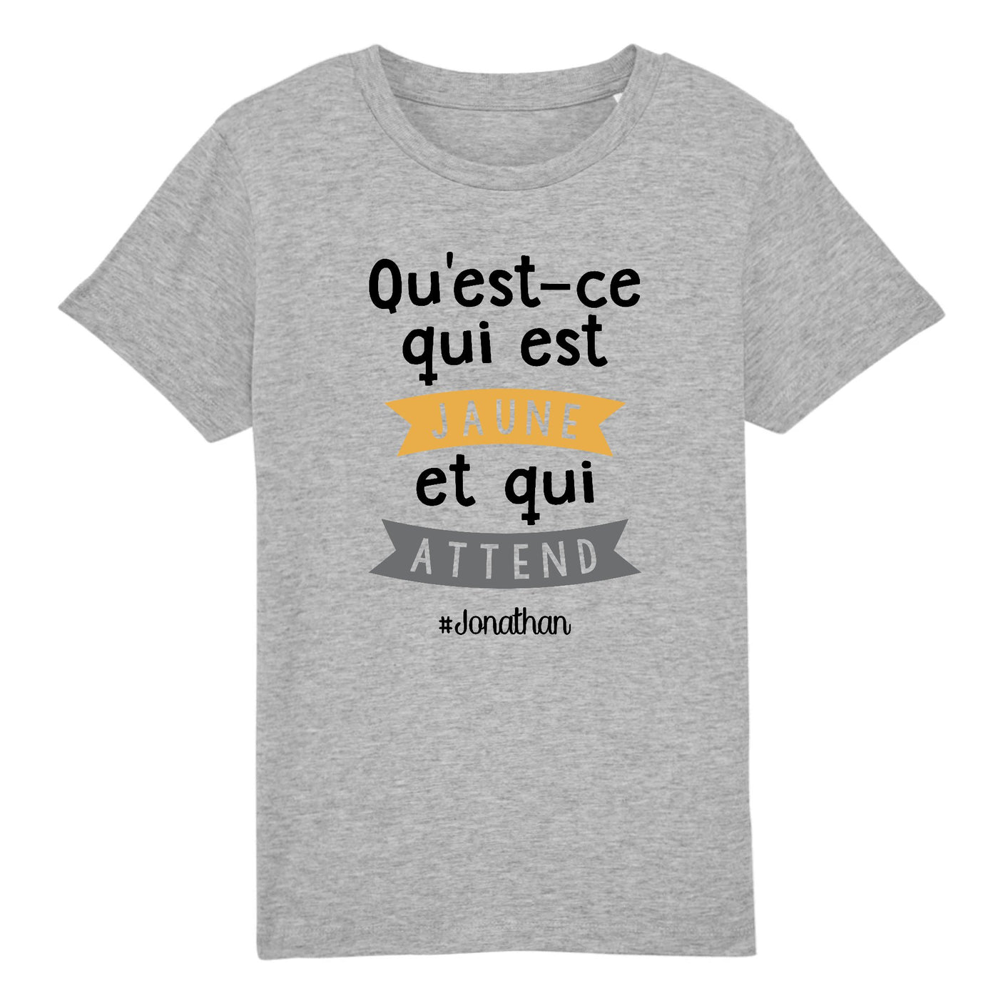 T-Shirt Enfant Qu'est-ce qui est jaune Jonathan