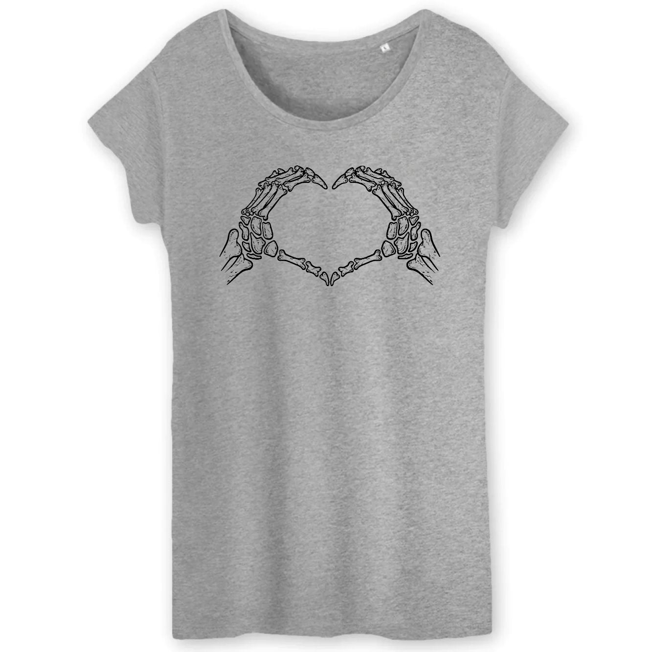 T-Shirt Femme Coeur mains squelette