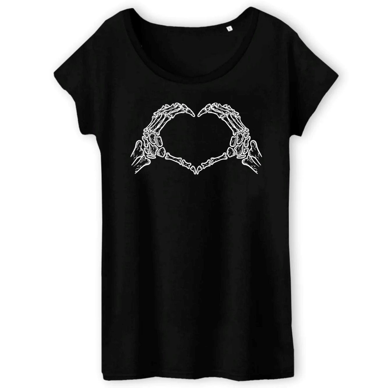 T-Shirt Femme Coeur mains squelette