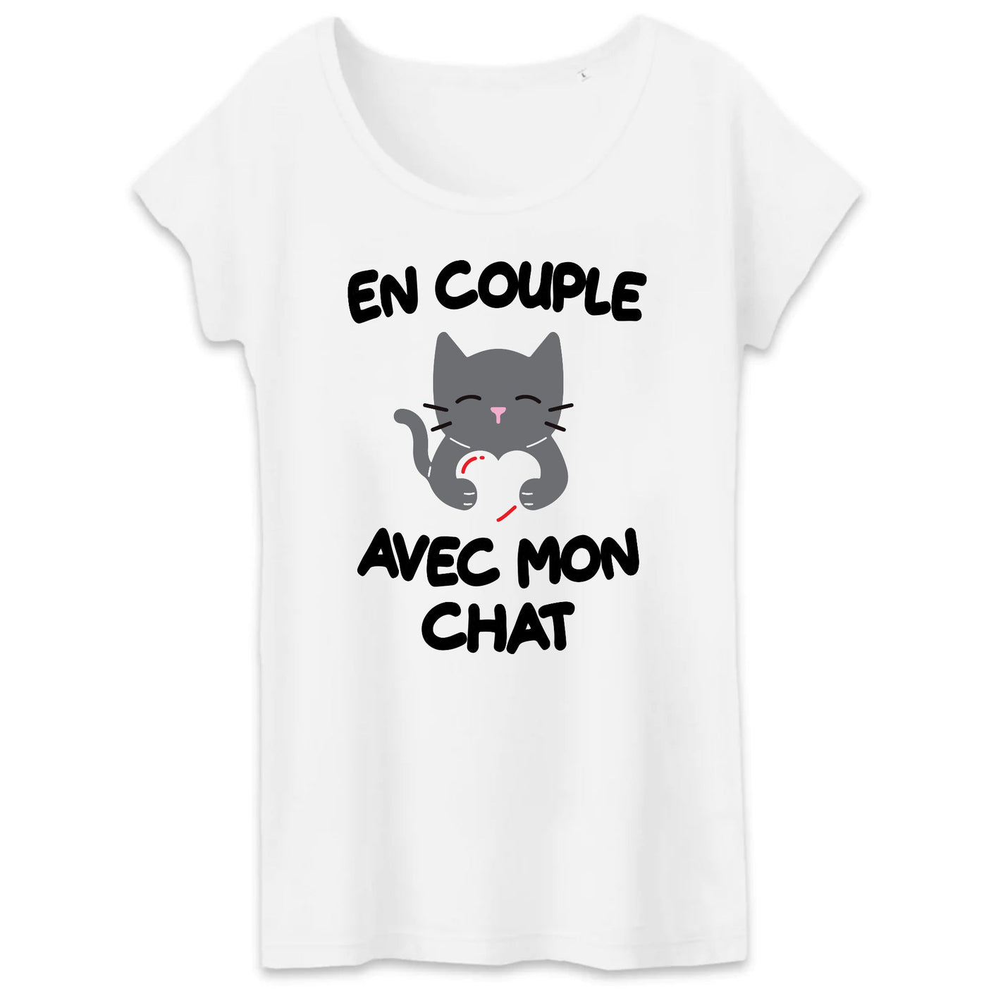 T-Shirt Femme En couple avec mon chat