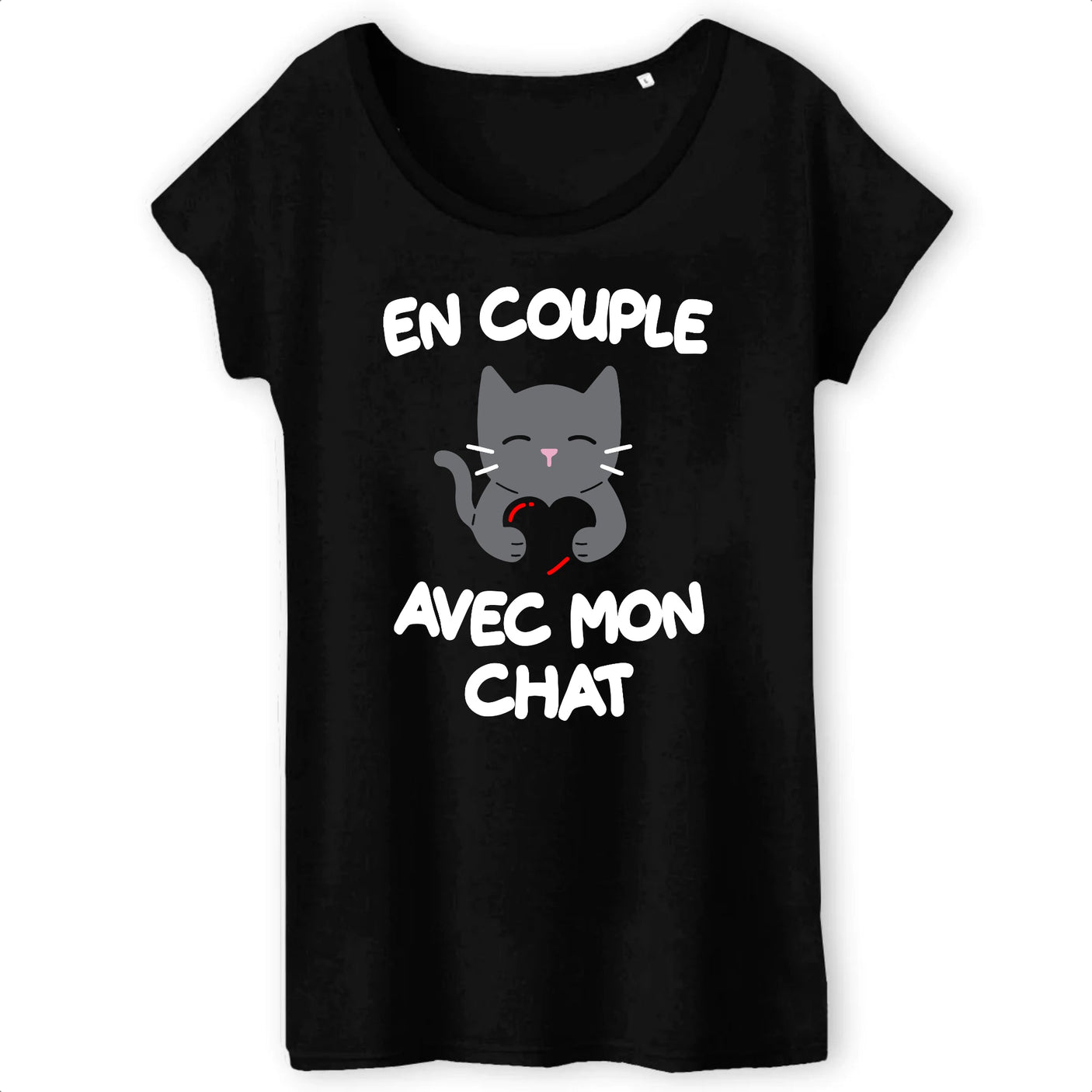 T-Shirt Femme En couple avec mon chat