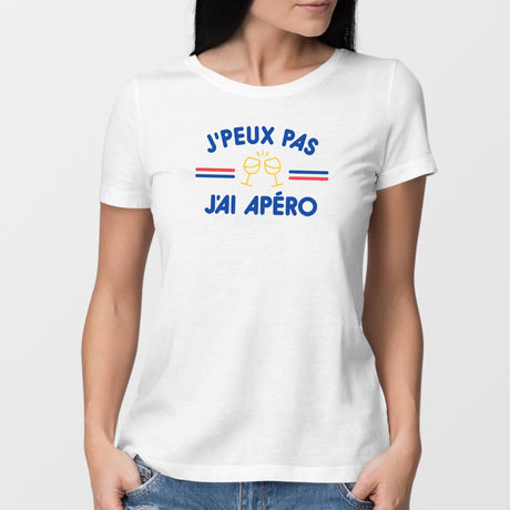 T-Shirt Femme J'peux pas j'ai apéro Blanc