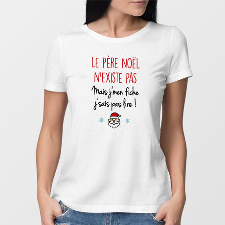 T-Shirt Femme Le père noël n'existe pas Blanc