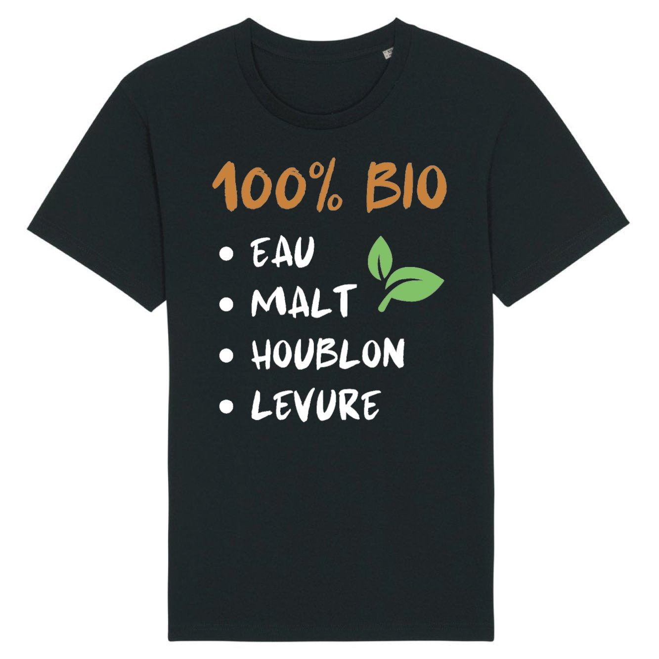 T-Shirt Homme 100% bio eau malt houblon levure