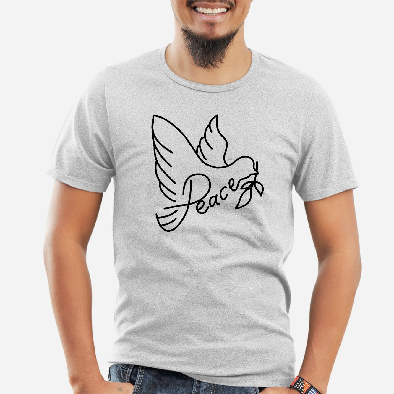 T-Shirt Homme Colombe de la paix Gris