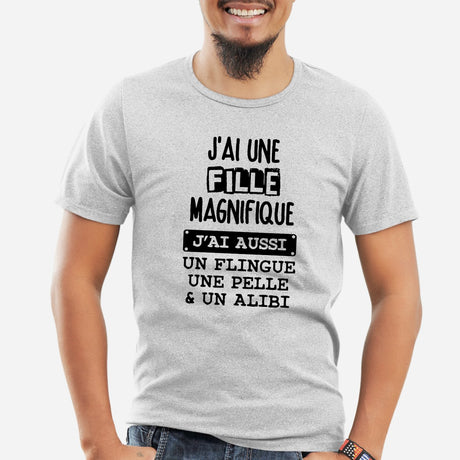 T-Shirt Homme J'ai une fille magnifique Gris