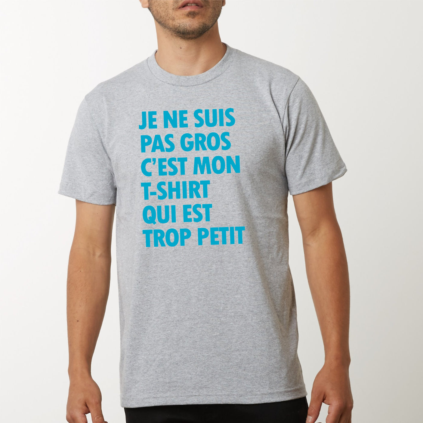 T-Shirt Homme Je ne suis pas gros Gris