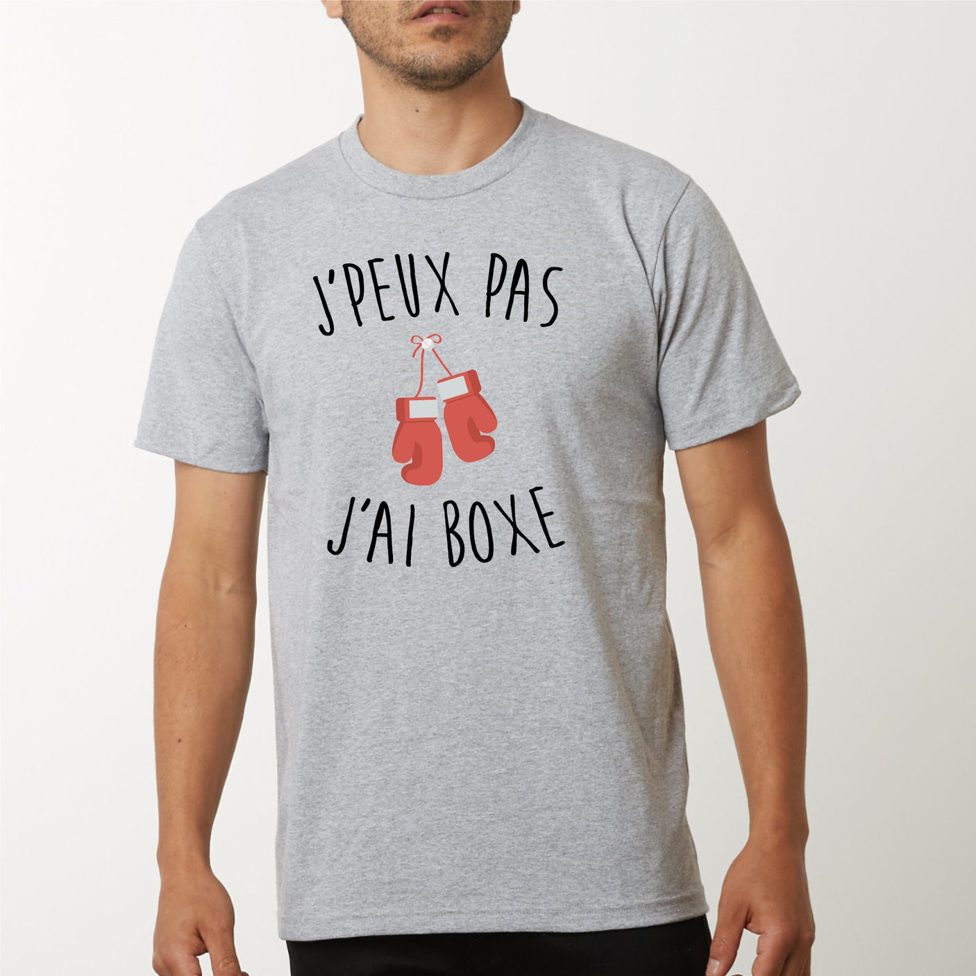 T-Shirt Homme J'peux pas j'ai boxe Gris