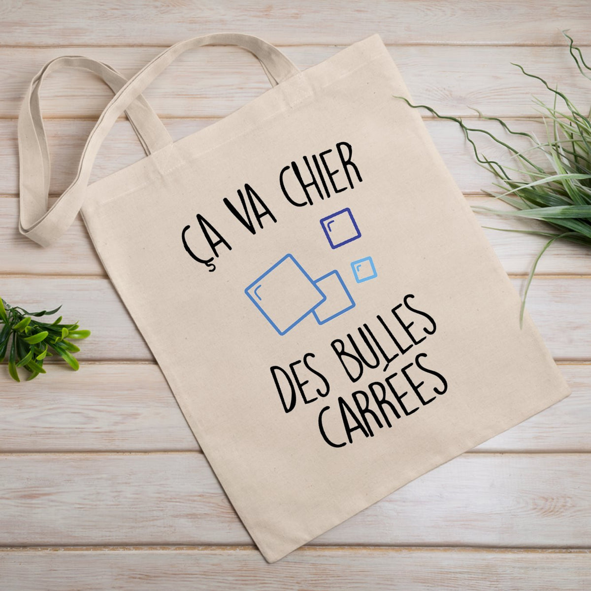 Tote bag Ça va chier des bulles carrées Idée cadeau original