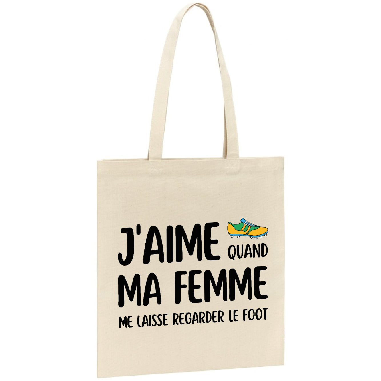 Tote bag J'aime quand ma femme me laisse regarder le foot