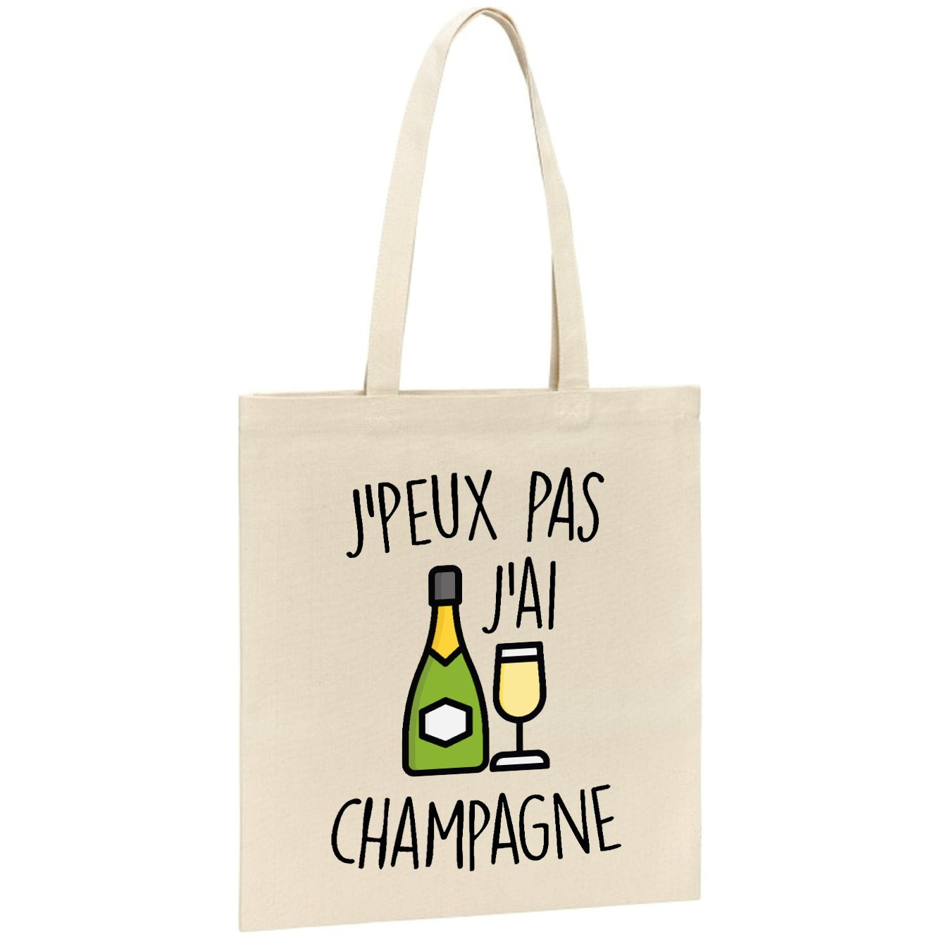 Tote bag J'peux pas j'ai champagne