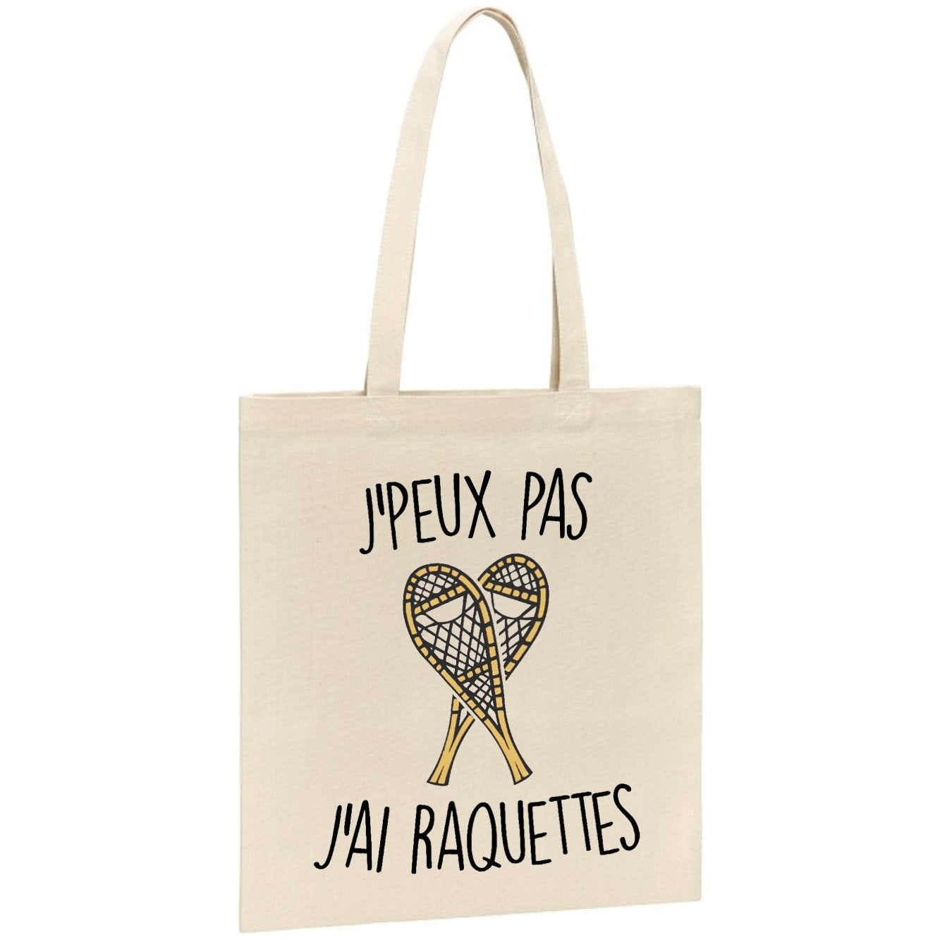 Tote bag J'peux pas j'ai raquettes