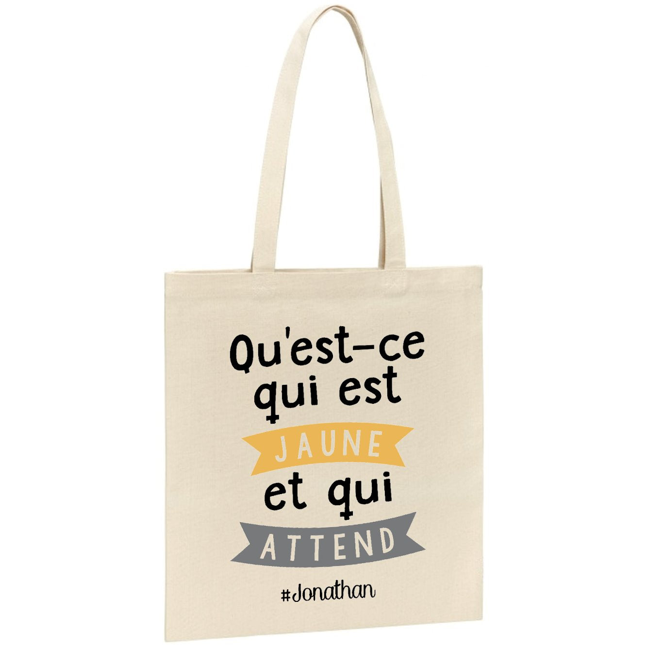 Tote bag Qu'est-ce qui est jaune Jonathan