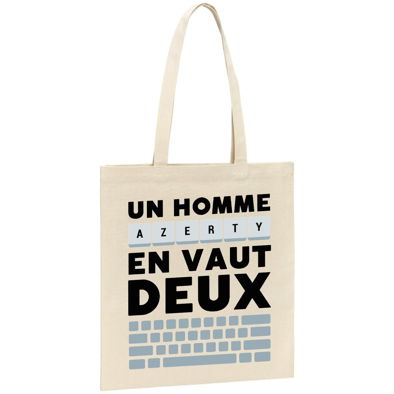 Tote bag Un homme AZERTY en vaut deux