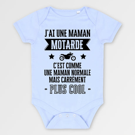 Body Bébé J'ai une maman motarde Bleu