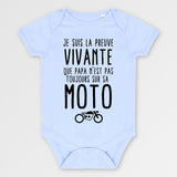 Body Bébé Preuve que papa n'est pas toujours sur sa moto Bleu