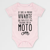Body Bébé Preuve que papa n'est pas toujours sur sa moto Rose