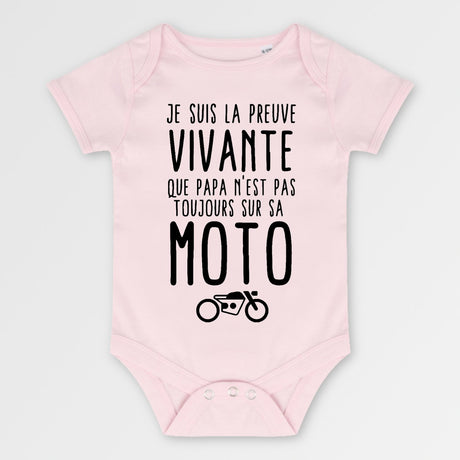 Body Bébé Preuve que papa n'est pas toujours sur sa moto Rose