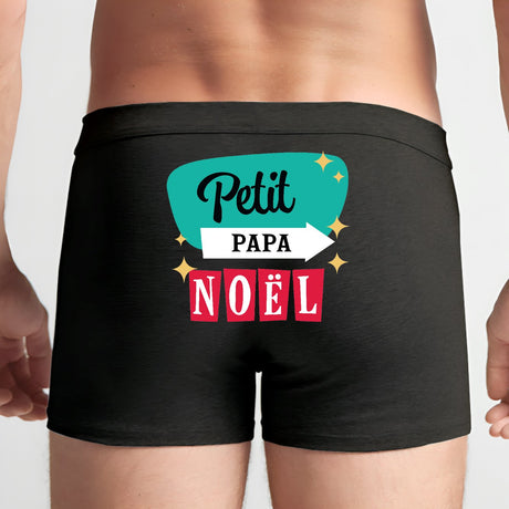 Boxer Homme Petit Papa Noël Noir