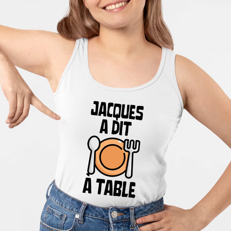 Débardeur Femme Jacques a dit à table Blanc