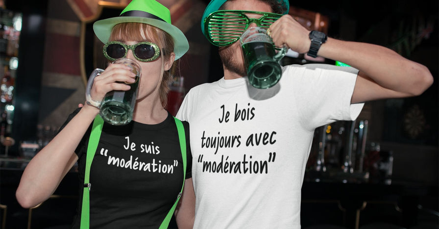T-Shirt Homme Je bois toujours avec modération | Idée cadeau original