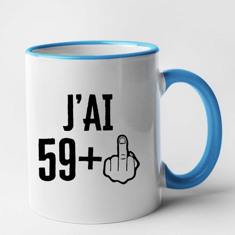 Mug J'ai 60 ans 59 + 1 Bleu