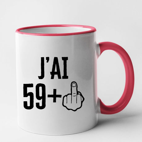 Mug J'ai 60 ans 59 + 1 Rouge