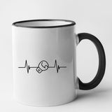 Mug Rythme cardiaque boxe Noir