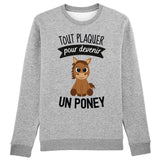 Sweat Adulte Tout plaquer pour devenir un poney 