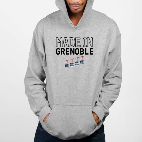 Sweat Capuche Adulte Made in Grenoble Gris