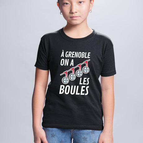 T-Shirt Enfant À Grenoble on a les boules Noir