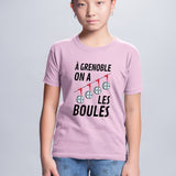 T-Shirt Enfant À Grenoble on a les boules Rose