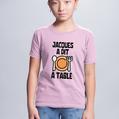 T-Shirt Enfant Jacques a dit à table Rose