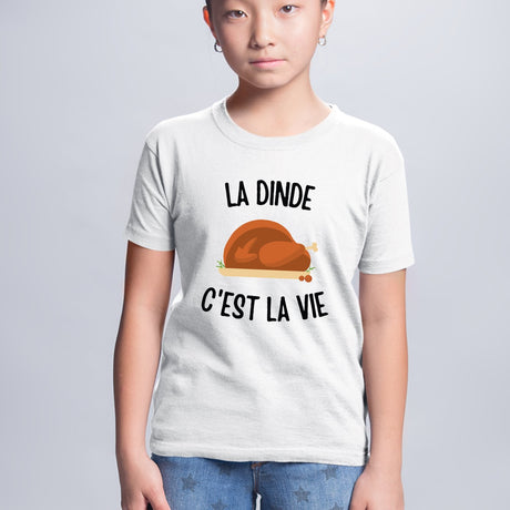 T-Shirt Enfant La dinde c'est la vie Blanc